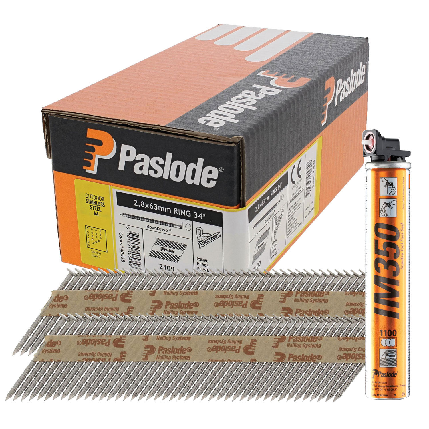 Paslode Stainless Steel IM350 Framing Nail & Fuel Handy Pack Protrade