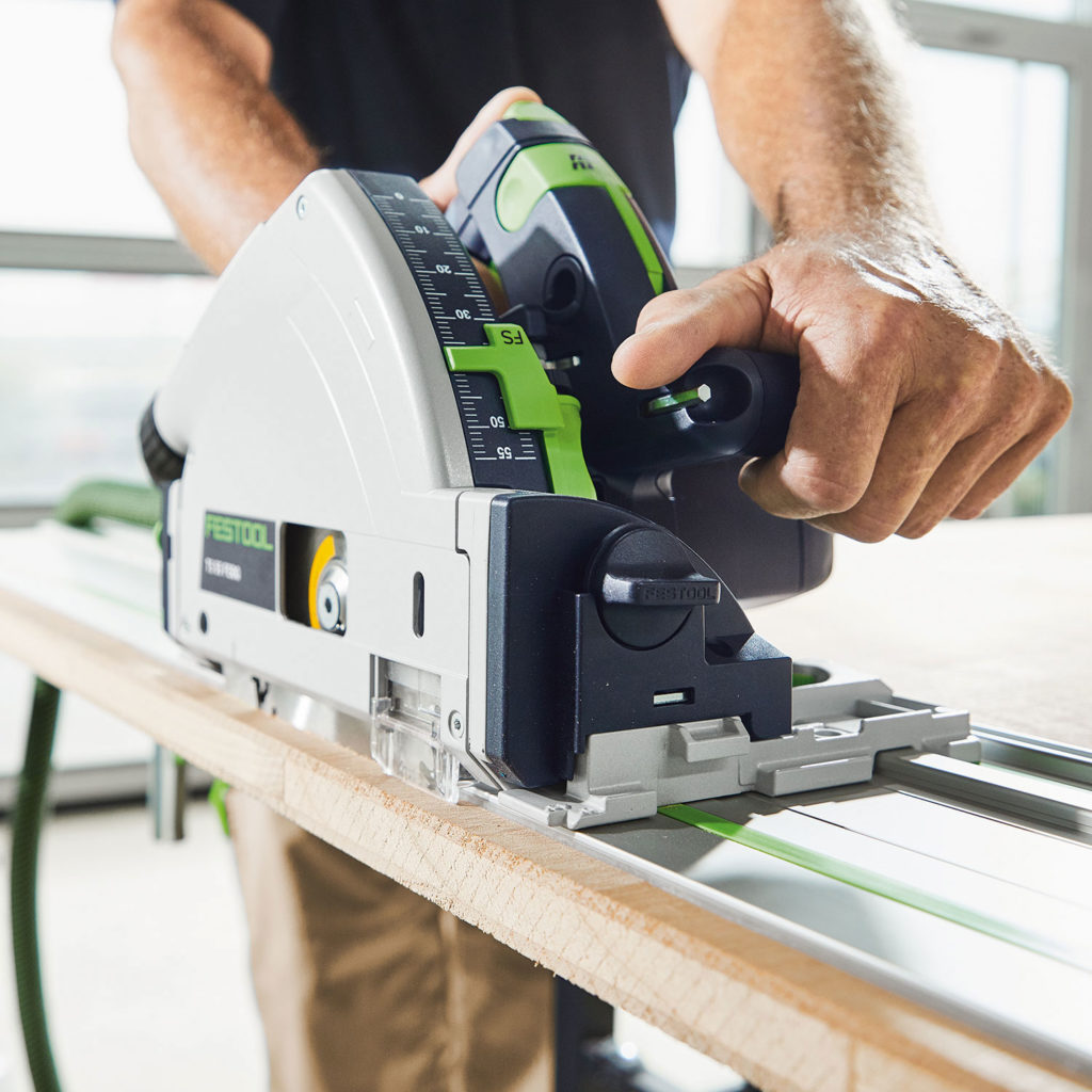 Festool TS55F Plunge Circular Saw Set c/w 1400mm Guide Rail Protrade