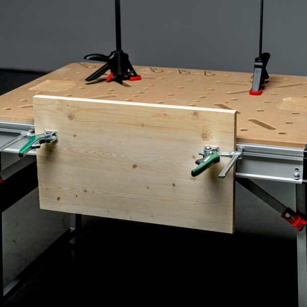 Metabo MWB100 Workbench with wood attached vertically
