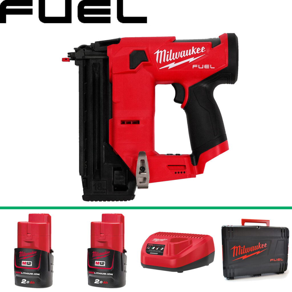 Milwaukee M12FCN18GS 12V FUEL 18G Straight Brad Nailer Kit Protrade