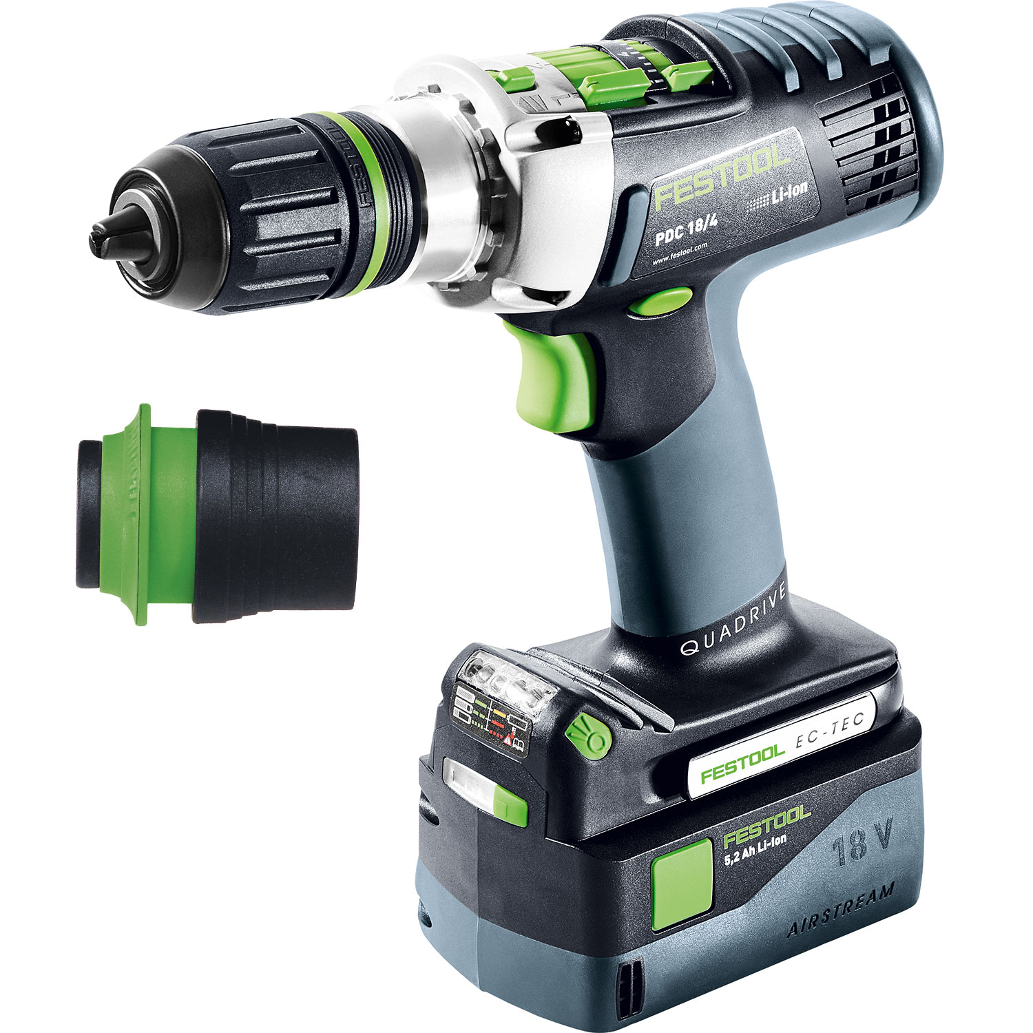 Festool 576470 PDC18 4 18V Combi Drill 1x4Ah 1x5.2Ah Batt Protrade