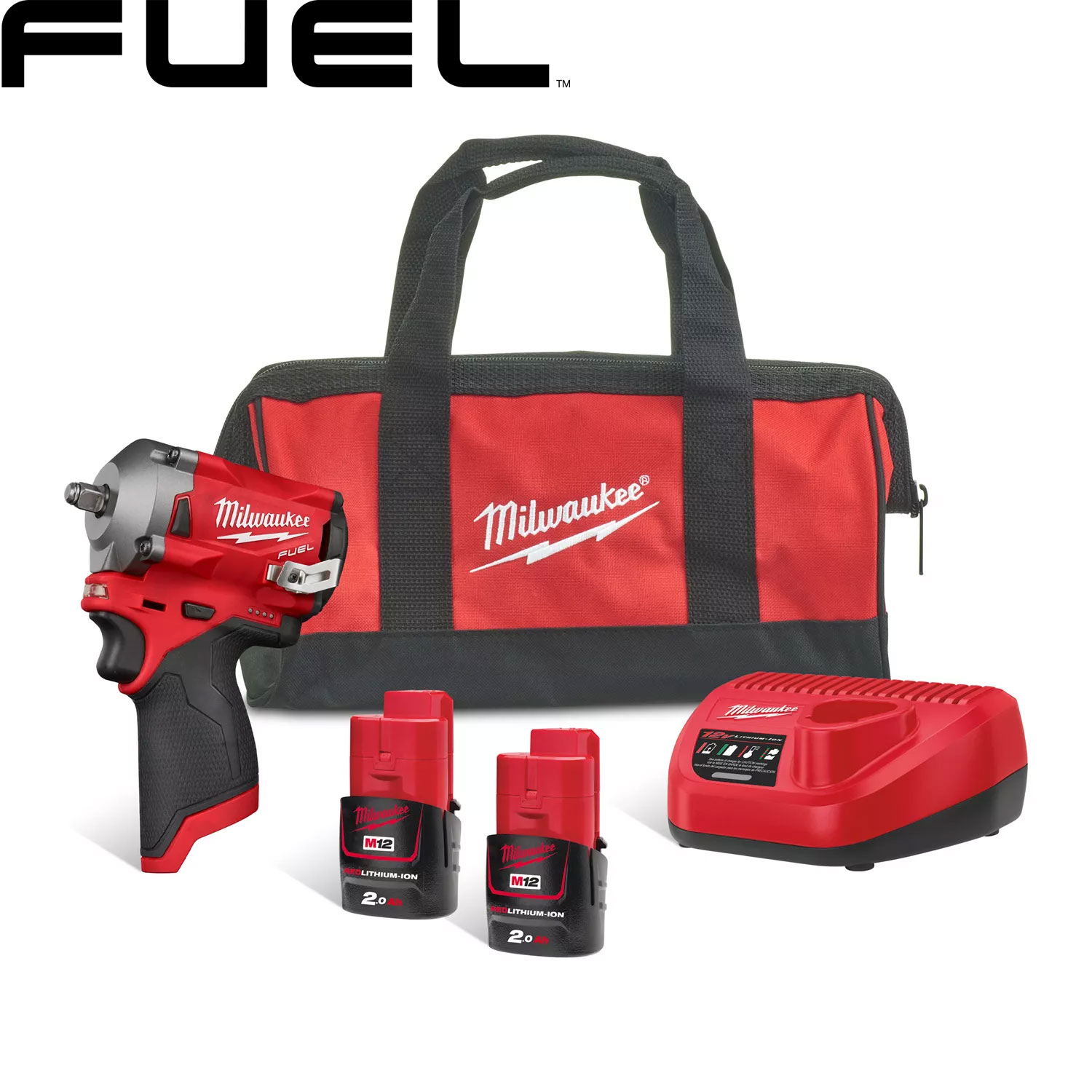 Milwaukee M12FIW38 12V 339Nm 3/8" Impact Wrench c/w 2x2Ah Protrade