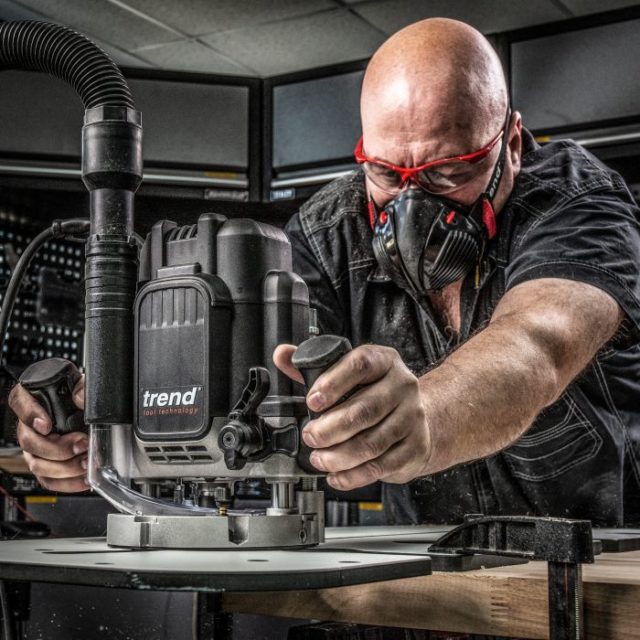 Trend T14 Variable Speed 1/2" Router c/w Safety Switch/Case Protrade