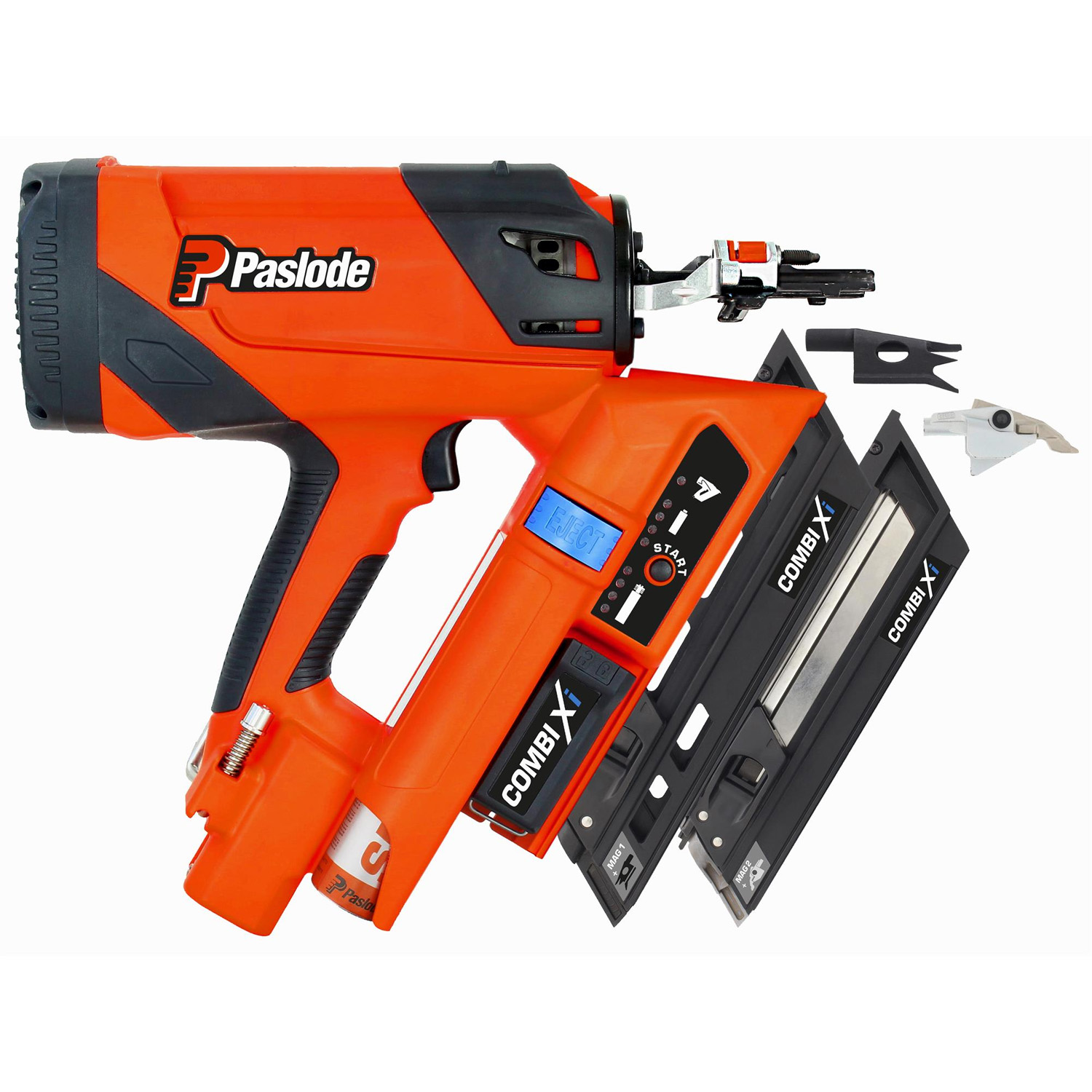 Paslode Combi XI 2 in 1 nail gun tool on a white background.