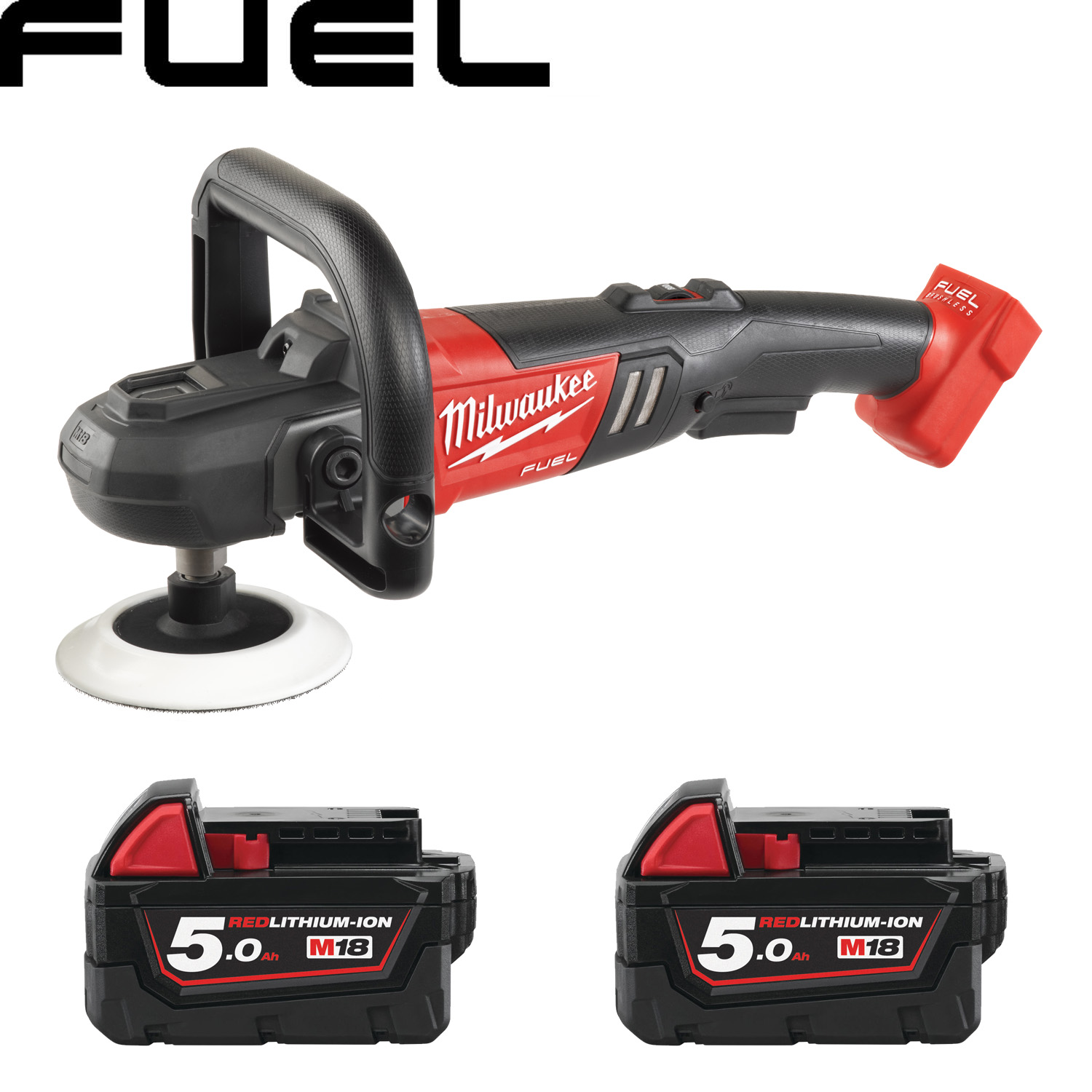 Milwaukee M18FAP180 18V Fuel Polisher c w 2 x 5.0Ah Batts Protrade