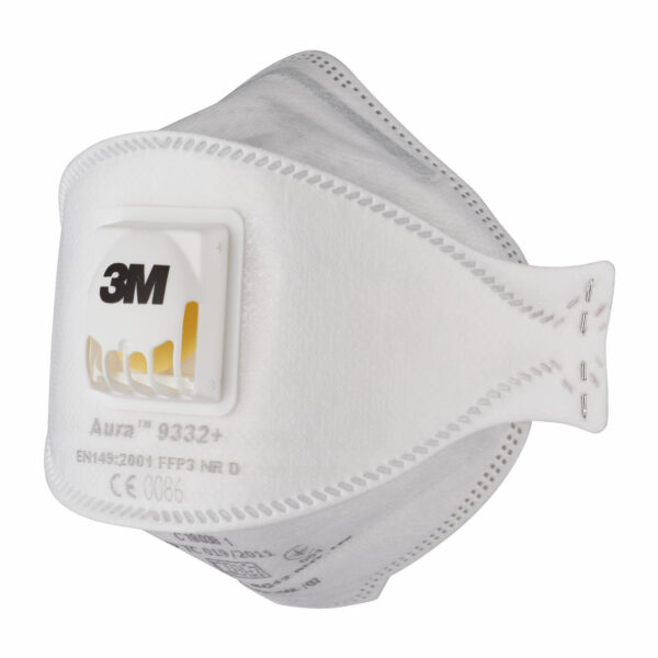 3M Aurora 9332 FFP 3 mask on a white bacground