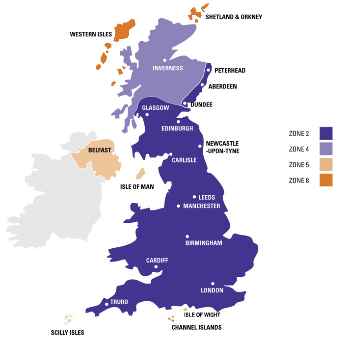 Protrade Delivery Zones