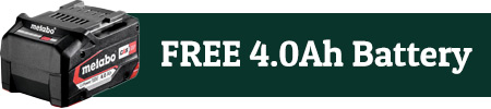 Free 4.0Ah Metabo Battery product banner