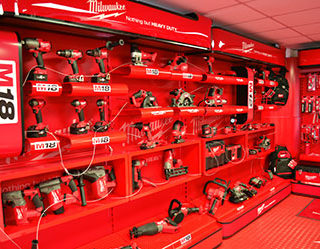 Impressive Milwaukee Tools display in a Protrade Depot