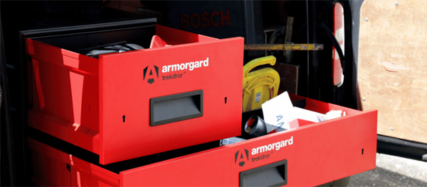 Armorgard TrekDror installed in the back of a van